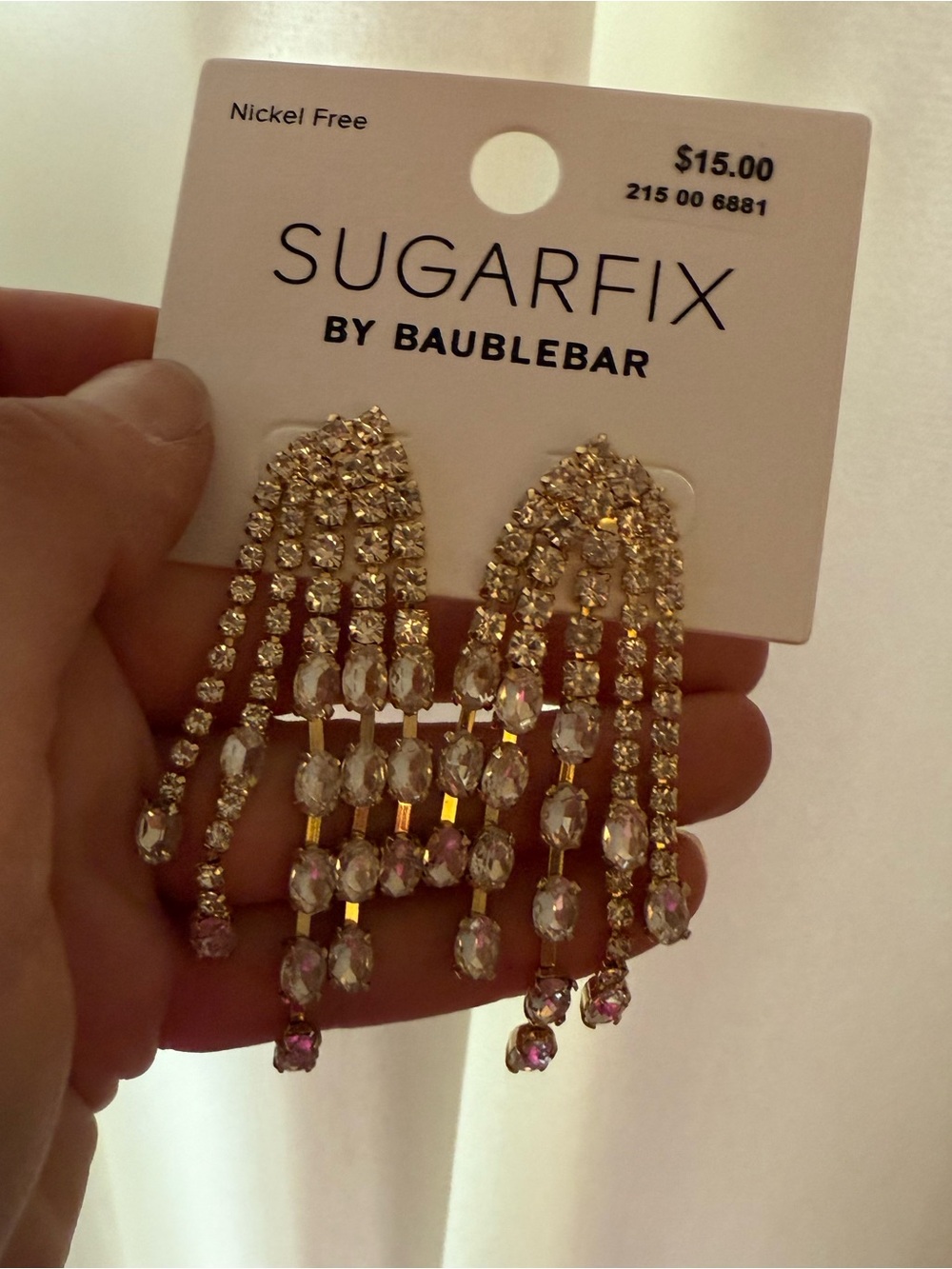 Sugarfix by BaubleBar Gold-tone Crystal Fringe Drop Earrings - Gold/Clear